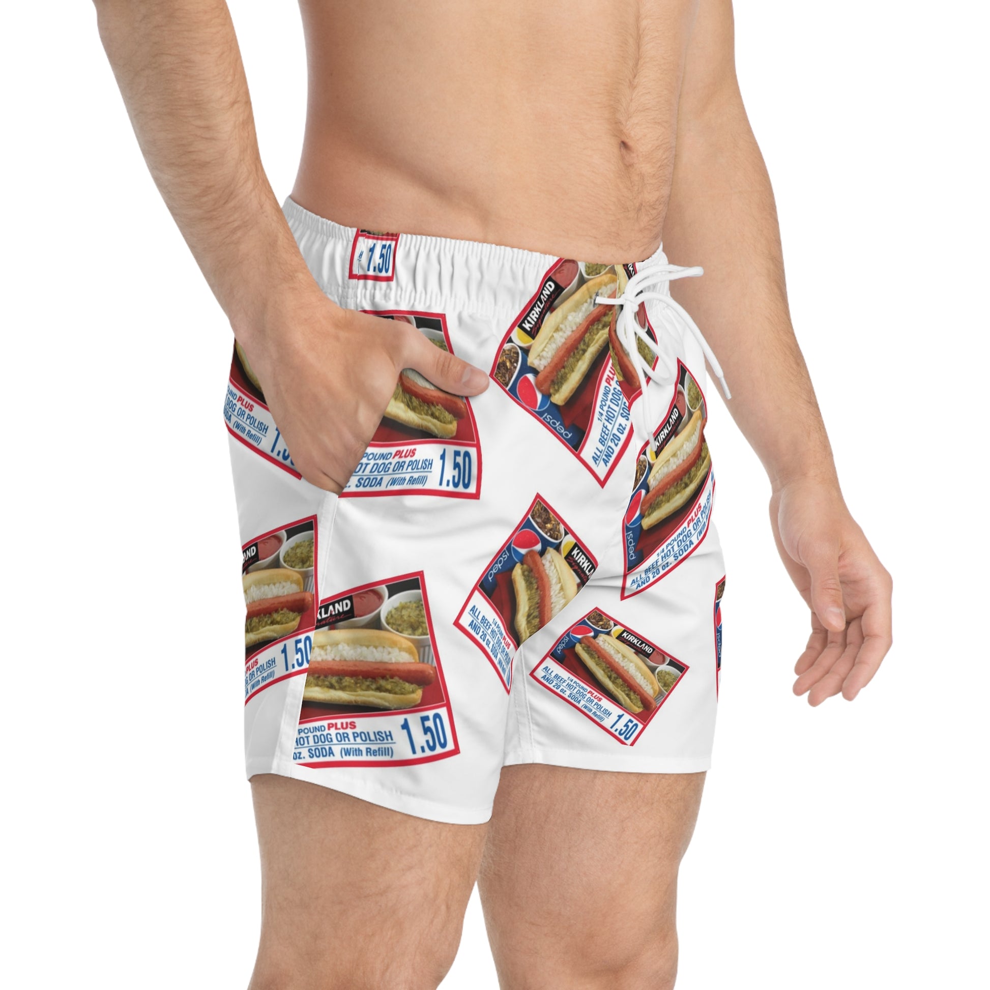 Fun Foodie Swim Trunks, Summer Beachwear, BBQ Party Shorts, Gift for Grill Lovers, Festive Pool Attire