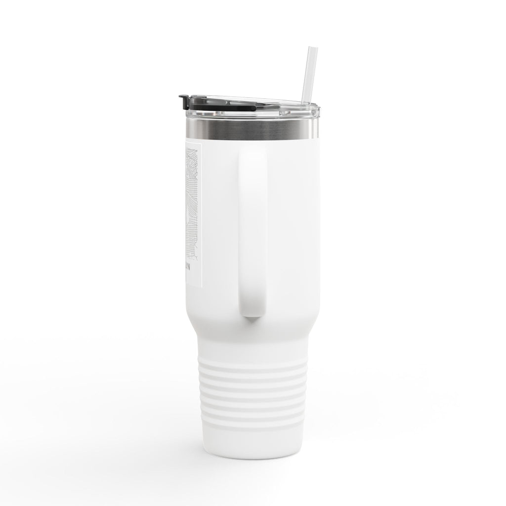 Personalized Insulated Travel Mug, 40oz - Perfect for Commuters, Gifts, Adventure, Brooklyn Design, Coffee Lover's Essential
