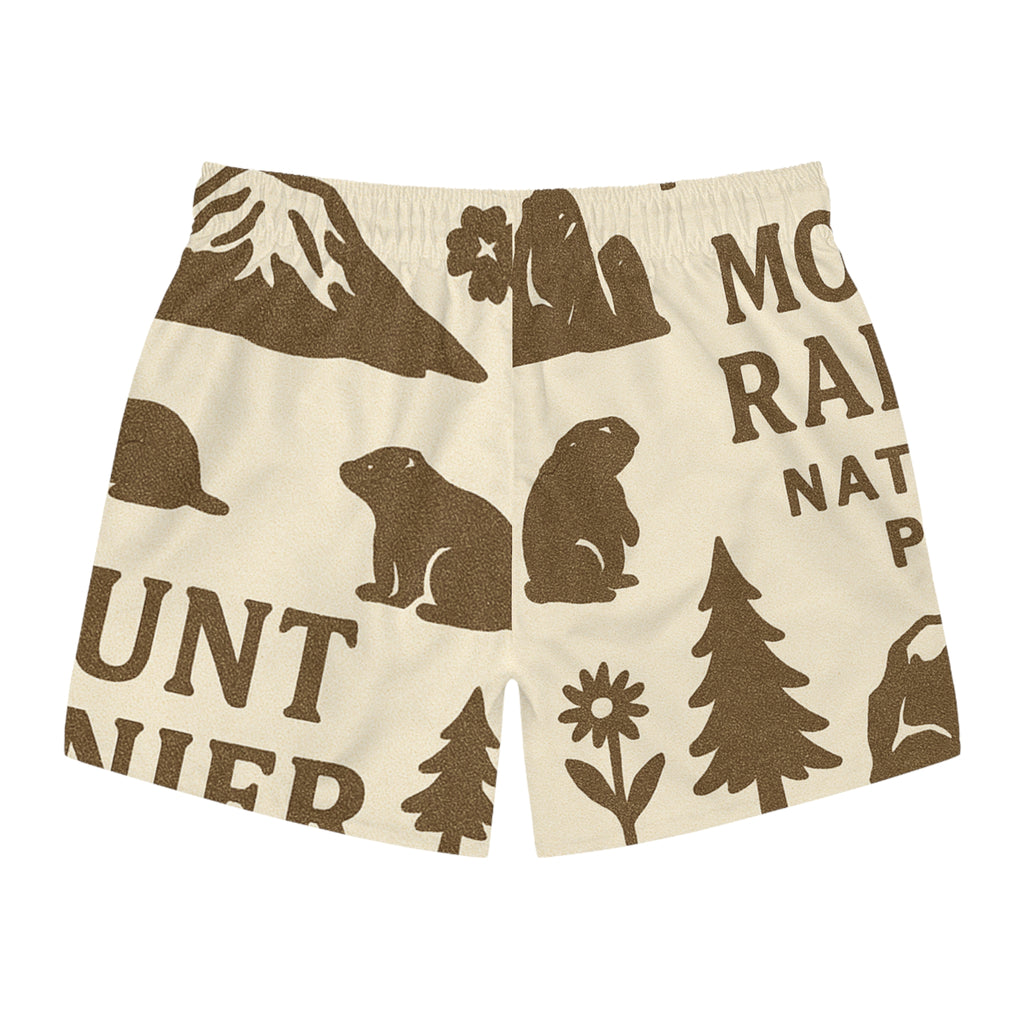 Nature-Inspired Swim Trunks, AOP Beach Shorts, Outdoor Adventure, Camping Gear, Summer Swimwear, Fun Gift Ideas