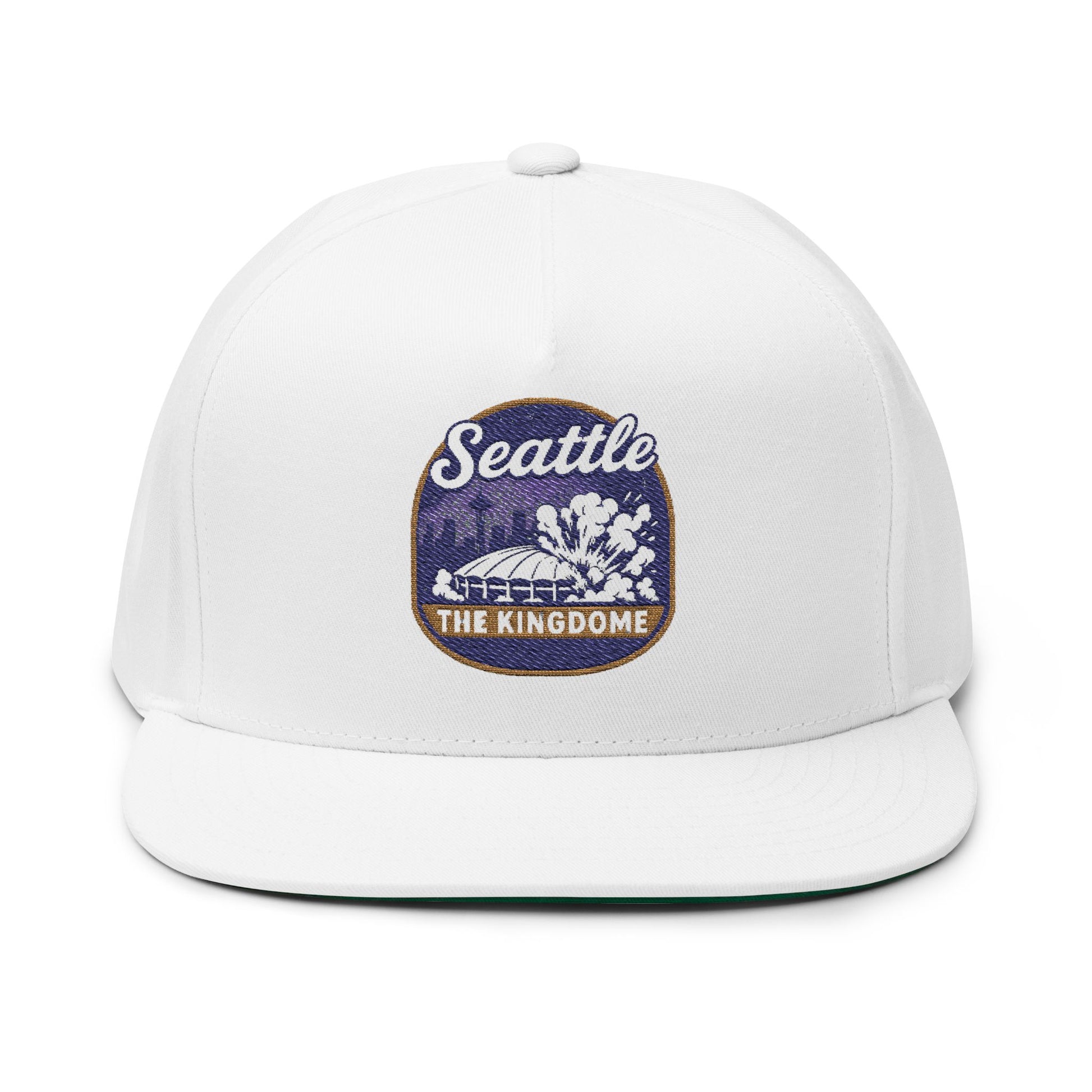 Seattle Kingdom Flat Bill Cap, Embroidered Snapback Hat, Vintage Style Cap, Casual Streetwear, Ideal Gift for Sports Fans