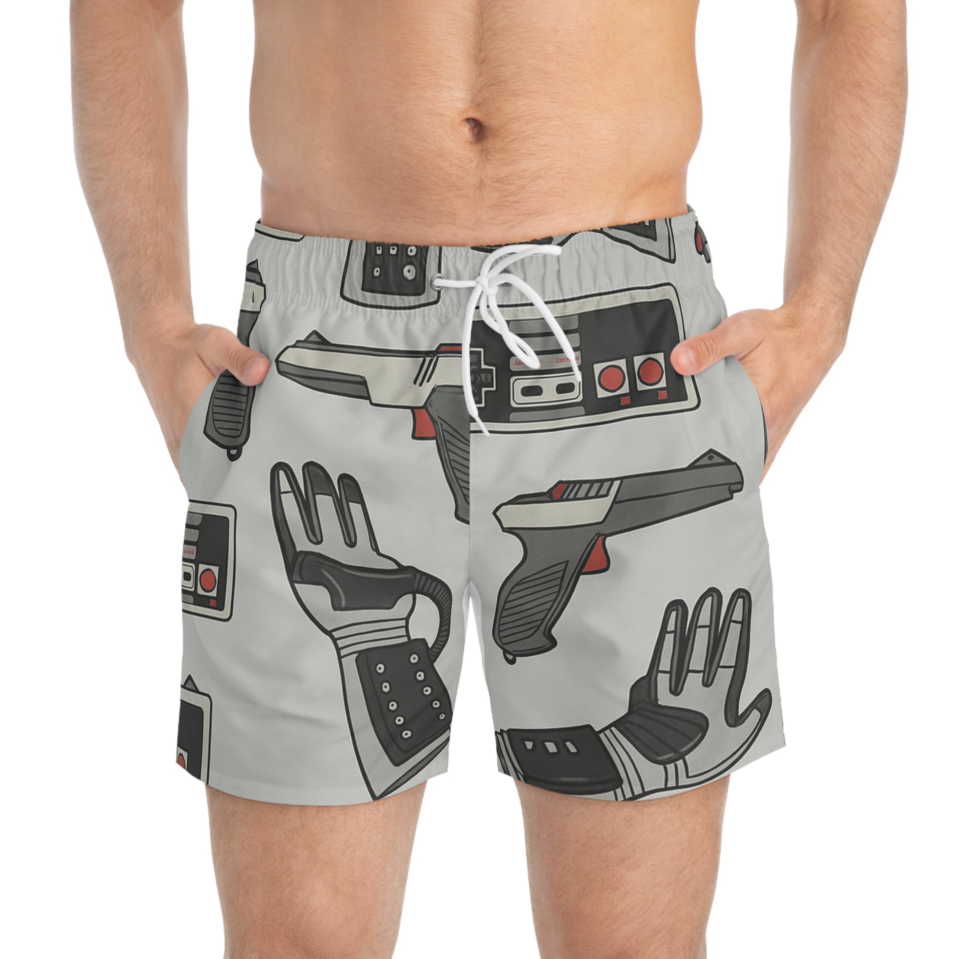 Retro Gaming Swim Trunks, Men’s Beach Shorts, Video Game Swimwear, Fun Summer Apparel, Pool Party Outfit, Gift for Gamers
