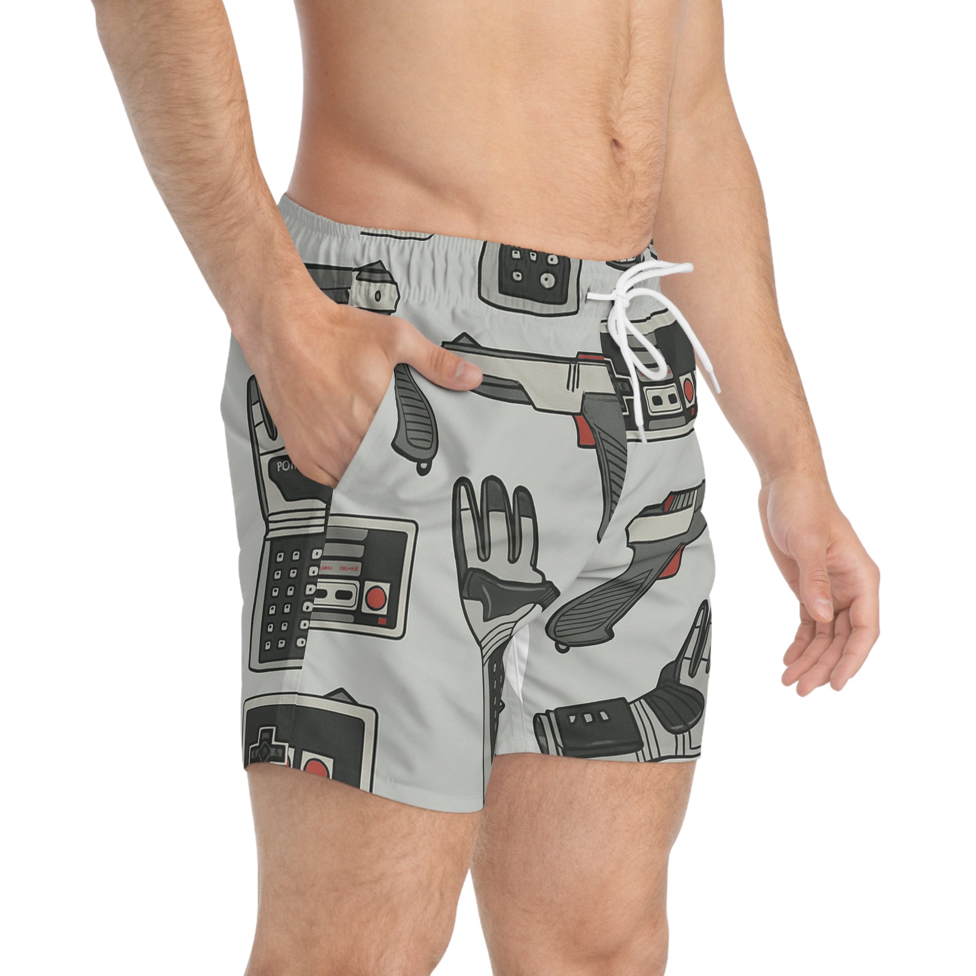 Retro Gaming Swim Trunks, Men’s Beach Shorts, Video Game Swimwear, Fun Summer Apparel, Pool Party Outfit, Gift for Gamers