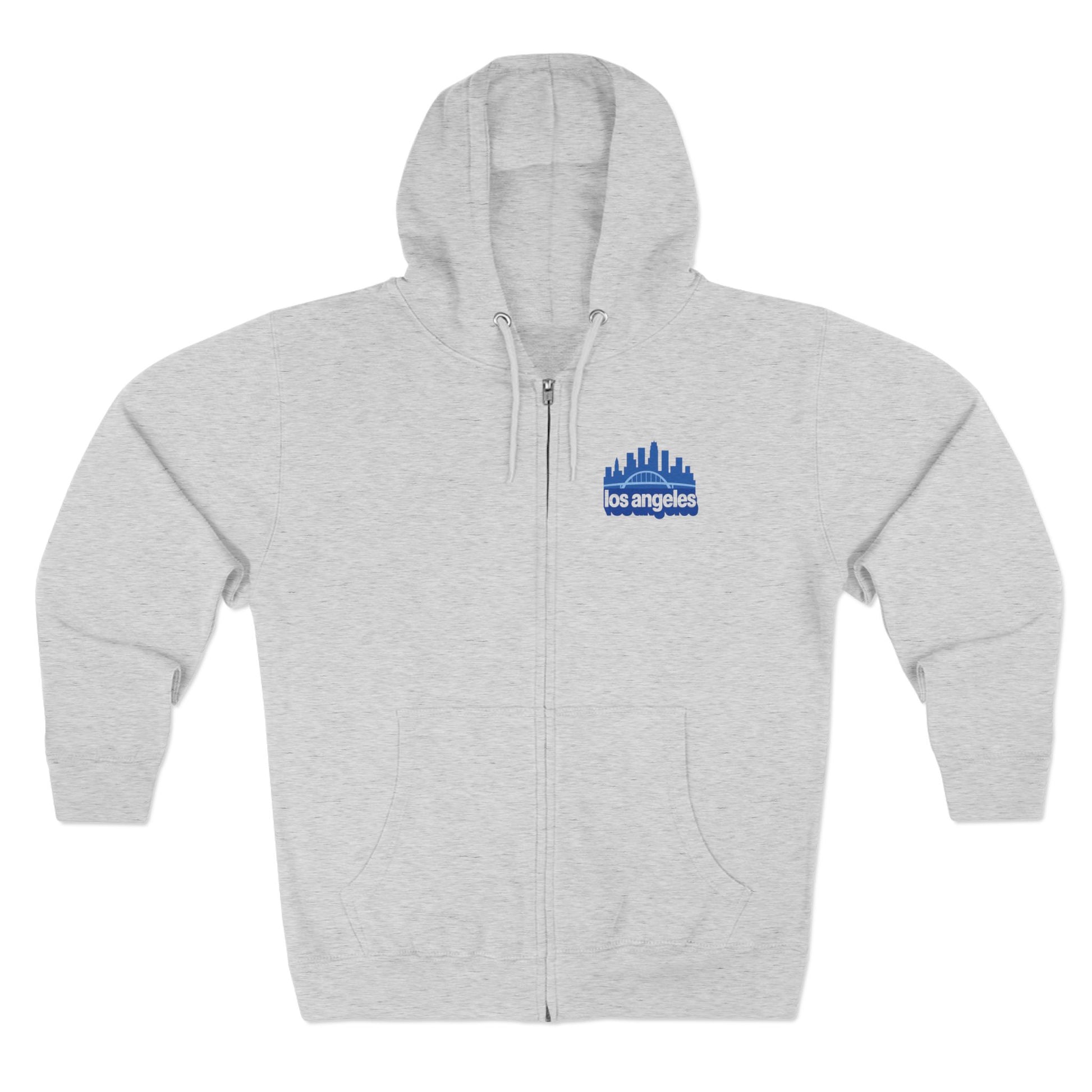 Los Angeles Skyline Unisex Zip Hoodie, Casual Streetwear, Travel Souvenir, Gift for Him or Her, Cozy Layering Piece