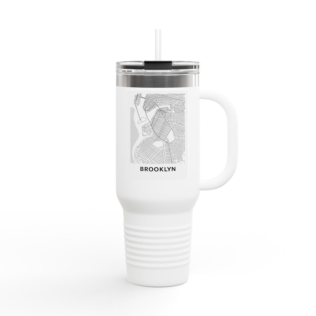 Personalized Insulated Travel Mug, 40oz - Perfect for Commuters, Gifts, Adventure, Brooklyn Design, Coffee Lover's Essential