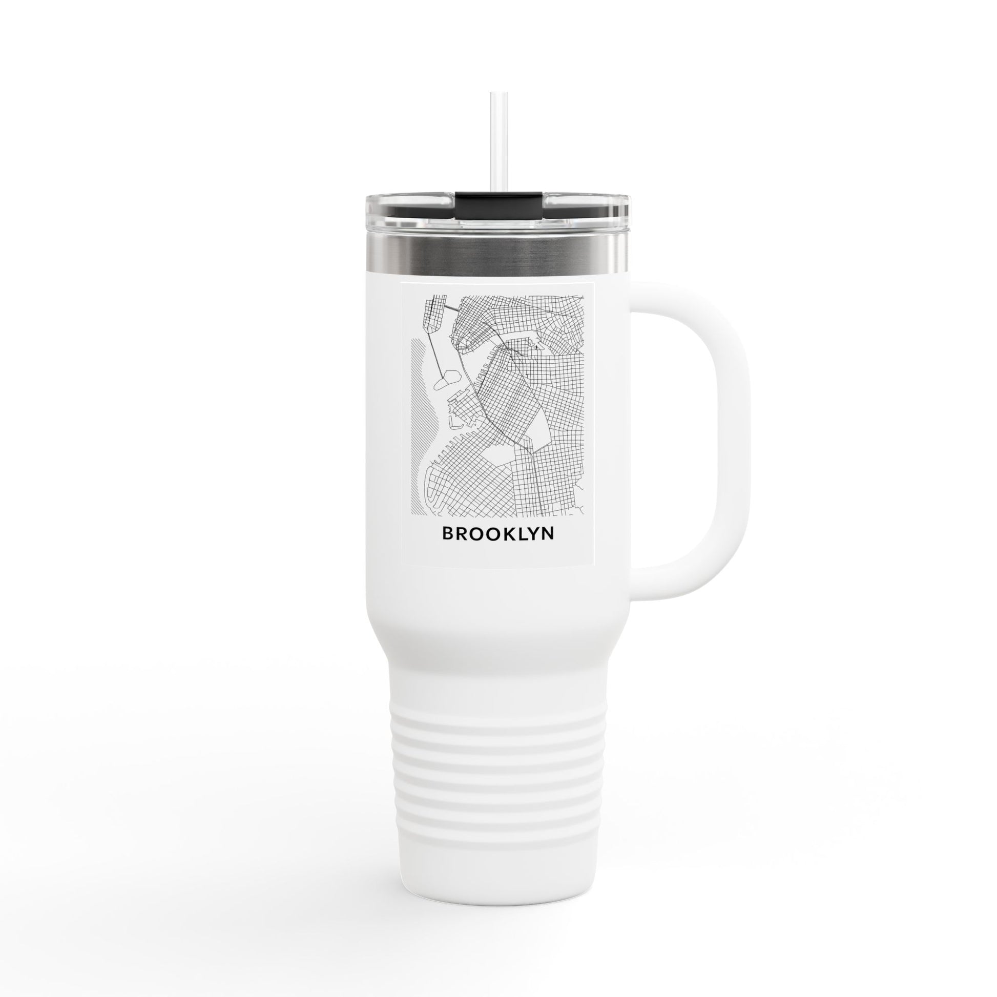 Personalized Insulated Travel Mug, 40oz - Perfect for Commuters, Gifts, Adventure, Brooklyn Design, Coffee Lover's Essential