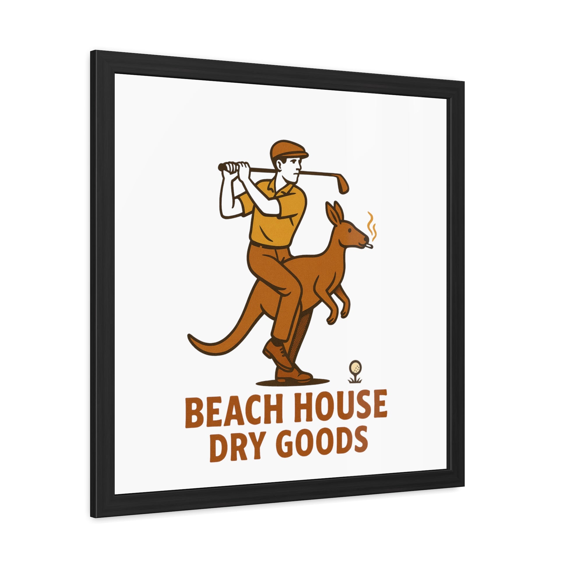 Vintage Golf-Themed Framed Poster, Retro Beach House Decor, Sports Wall Art, Gift for Golf Lovers, Home Office Decoration