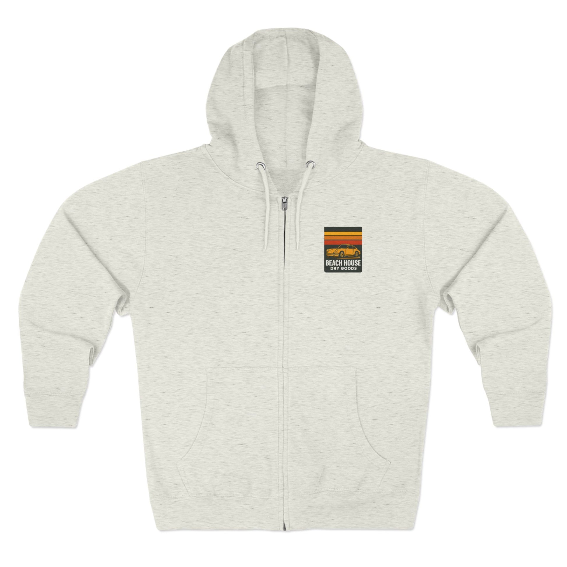 Retro Unisex Zip Hoodie with Colorful Graphic, Comfortable Casualwear for Everyday, Great for Gifts, Cool Streetwear, Perfect for Layers