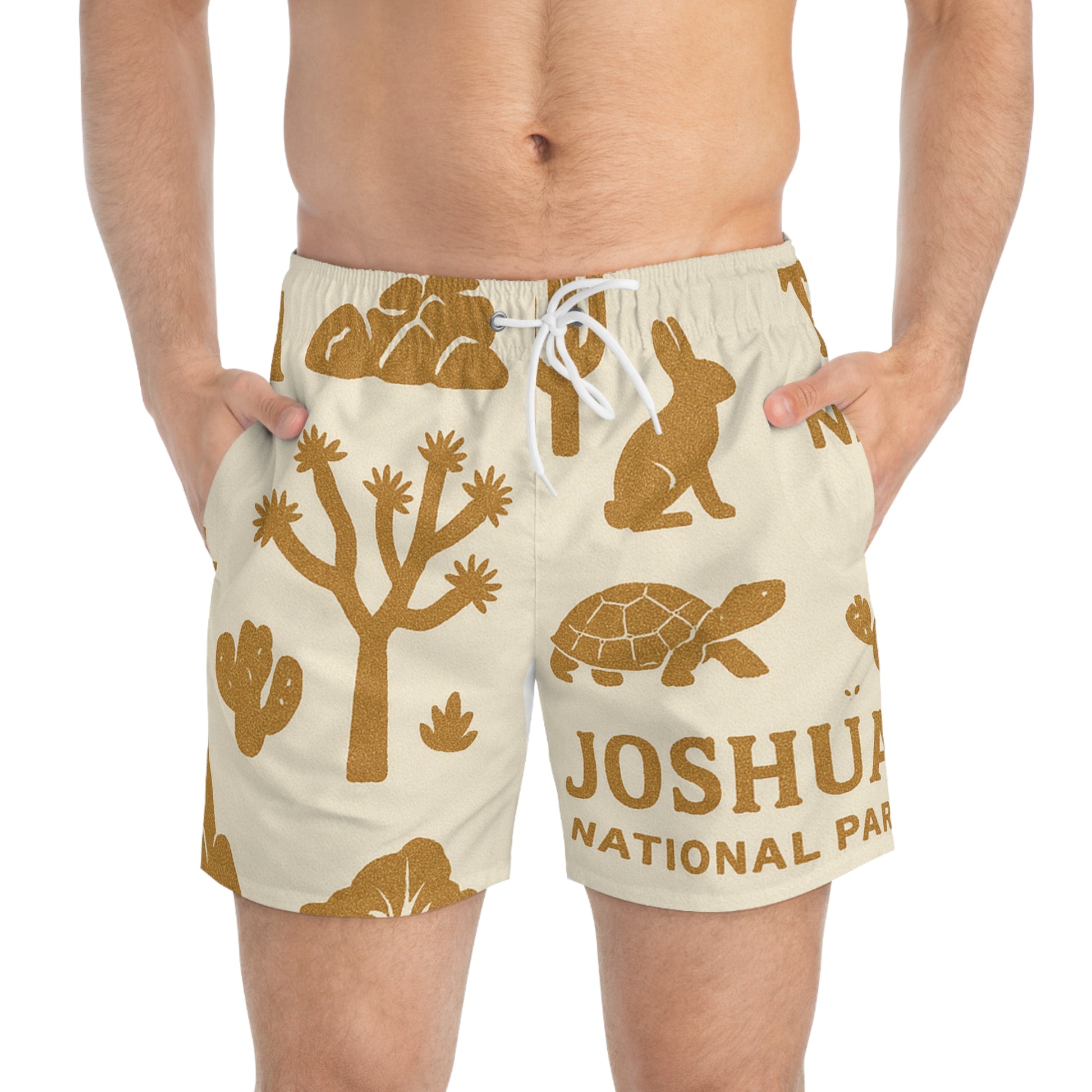 Joshua Tree National Park Swim Trunks, Vintage Beachwear, Summer Vacation Swimsuit, Nature Lover Gift, Outdoor Adventure Apparel