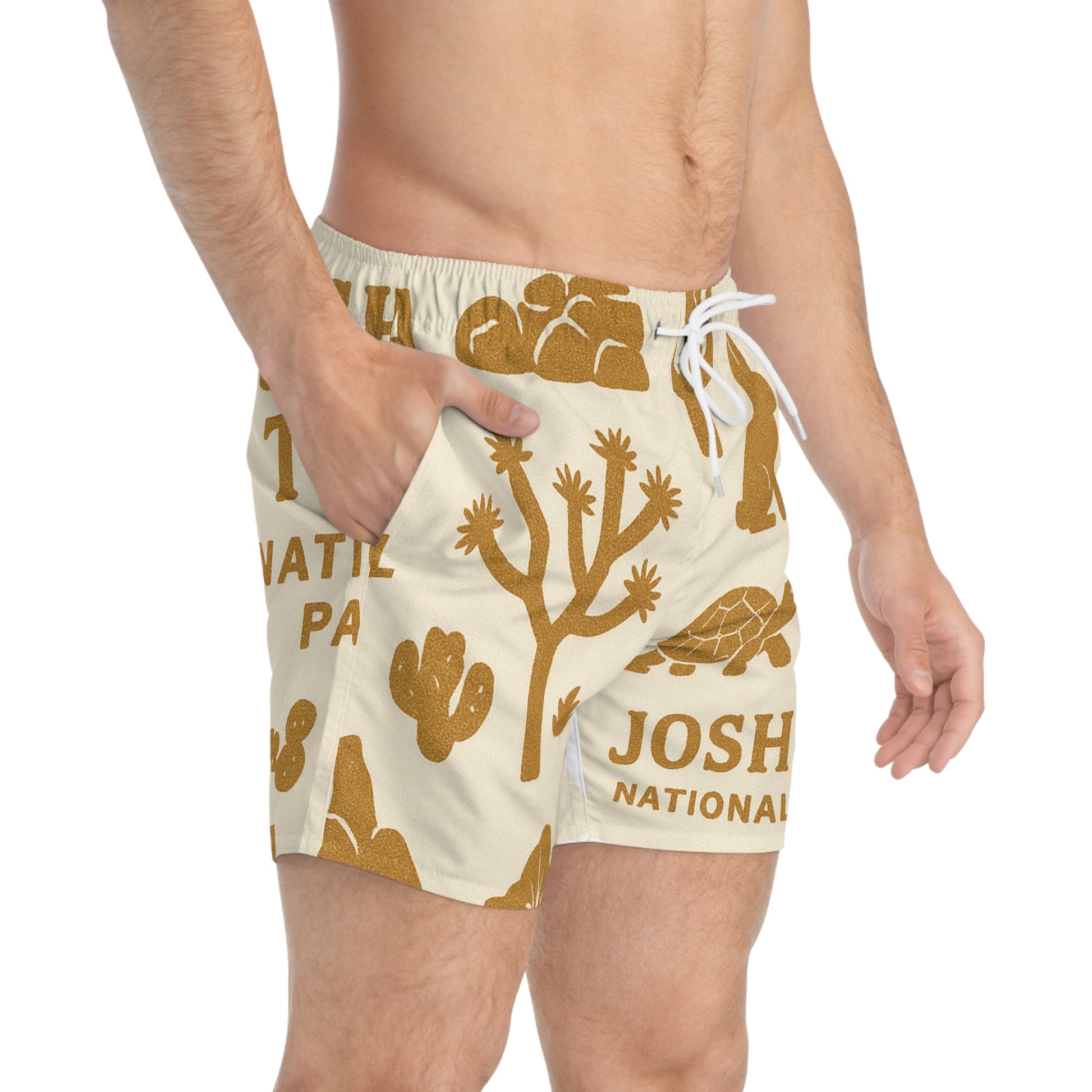 Joshua Tree National Park Swim Trunks, Vintage Beachwear, Summer Vacation Swimsuit, Nature Lover Gift, Outdoor Adventure Apparel