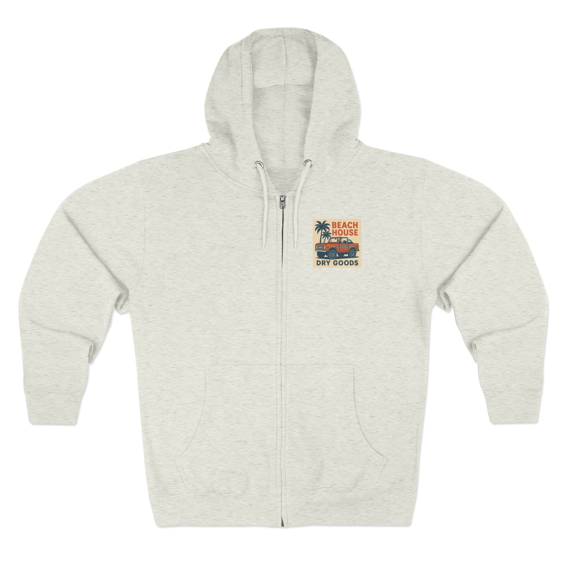 Beach Vibes Unisex Zip Hoodie | Casual Style, Travel Essential, Cozy Layer, Gift for Him/Her, Summer Hoodie