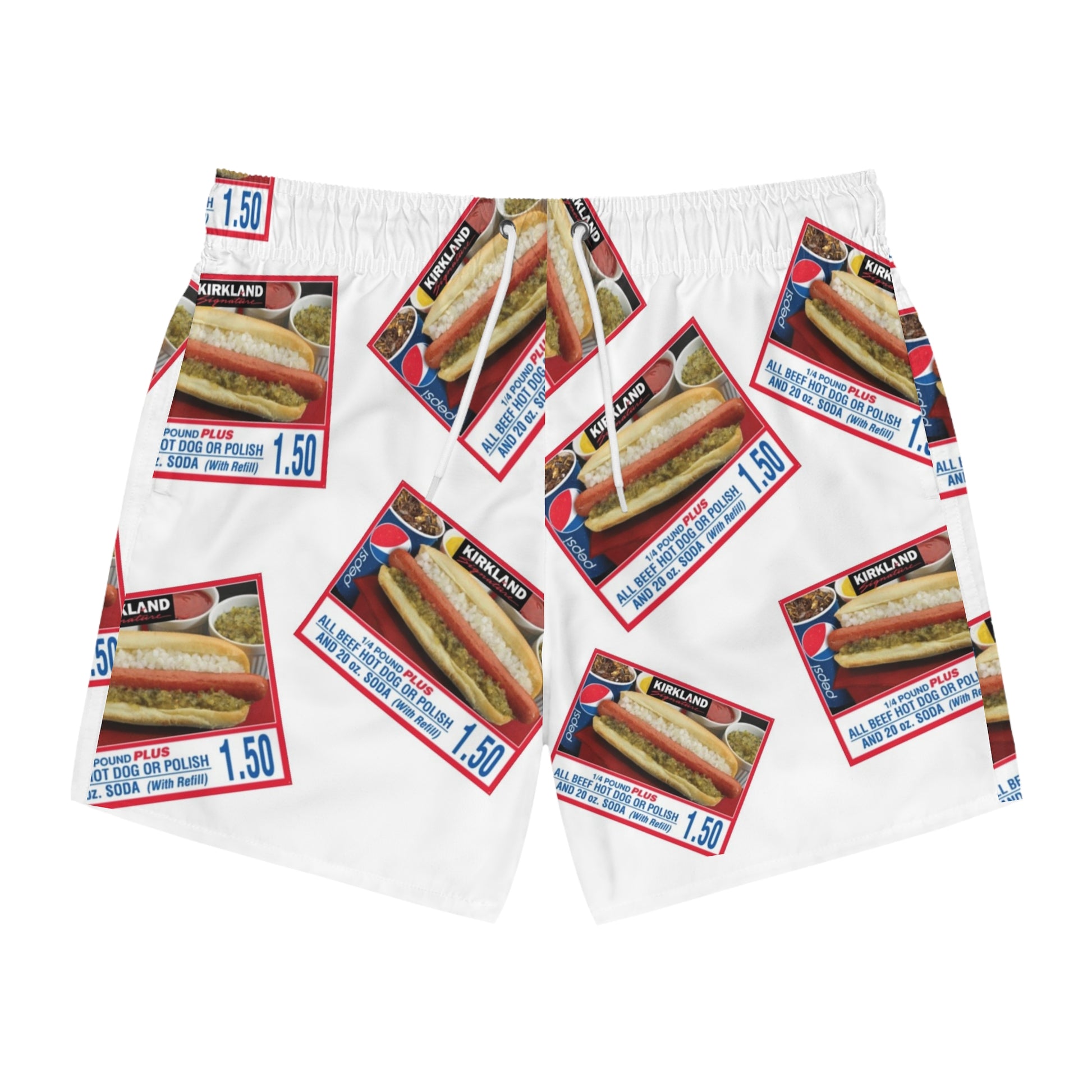 Fun Foodie Swim Trunks, Summer Beachwear, BBQ Party Shorts, Gift for Grill Lovers, Festive Pool Attire