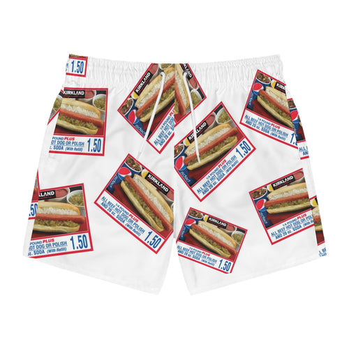 Fun Foodie Swim Trunks, Summer Beachwear, BBQ Party Shorts, Gift for Grill Lovers, Festive Pool Attire