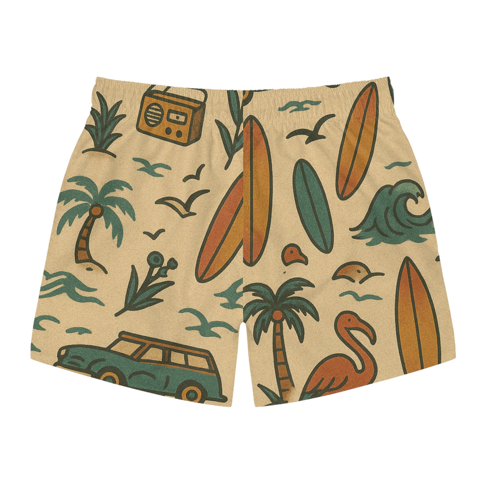 Tropical Print Men's Swim Trunks, Beach Ready Boardshorts, Fun Vacation Shorts, Summer Essentials, Gift for Dad, Pool Party Gear