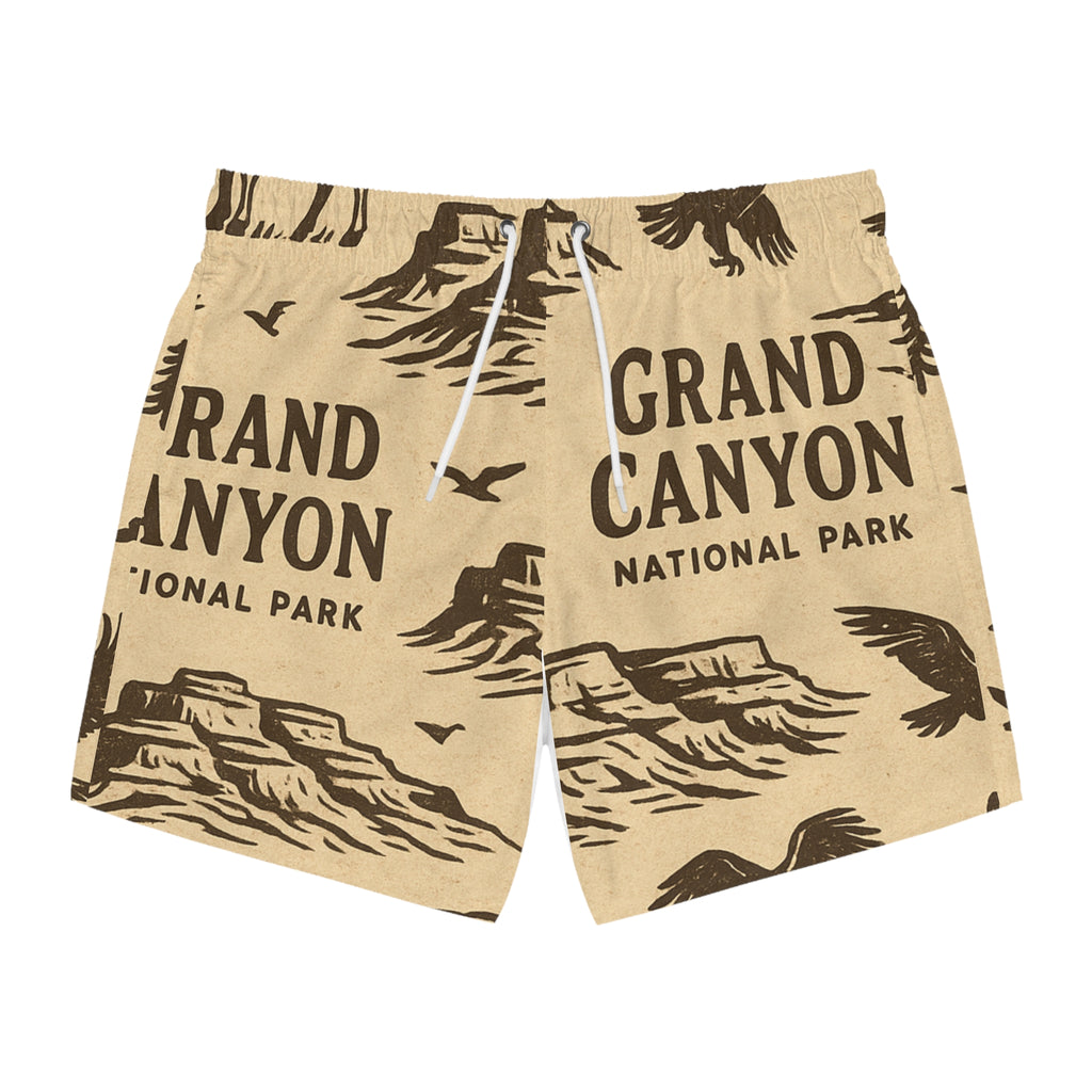 Grand Canyon Swim Trunks - Adventure Beach Shorts, Mens Summer Swimwear, National Park Gift, Travel Shorts, Nature-Inspired Beachwear