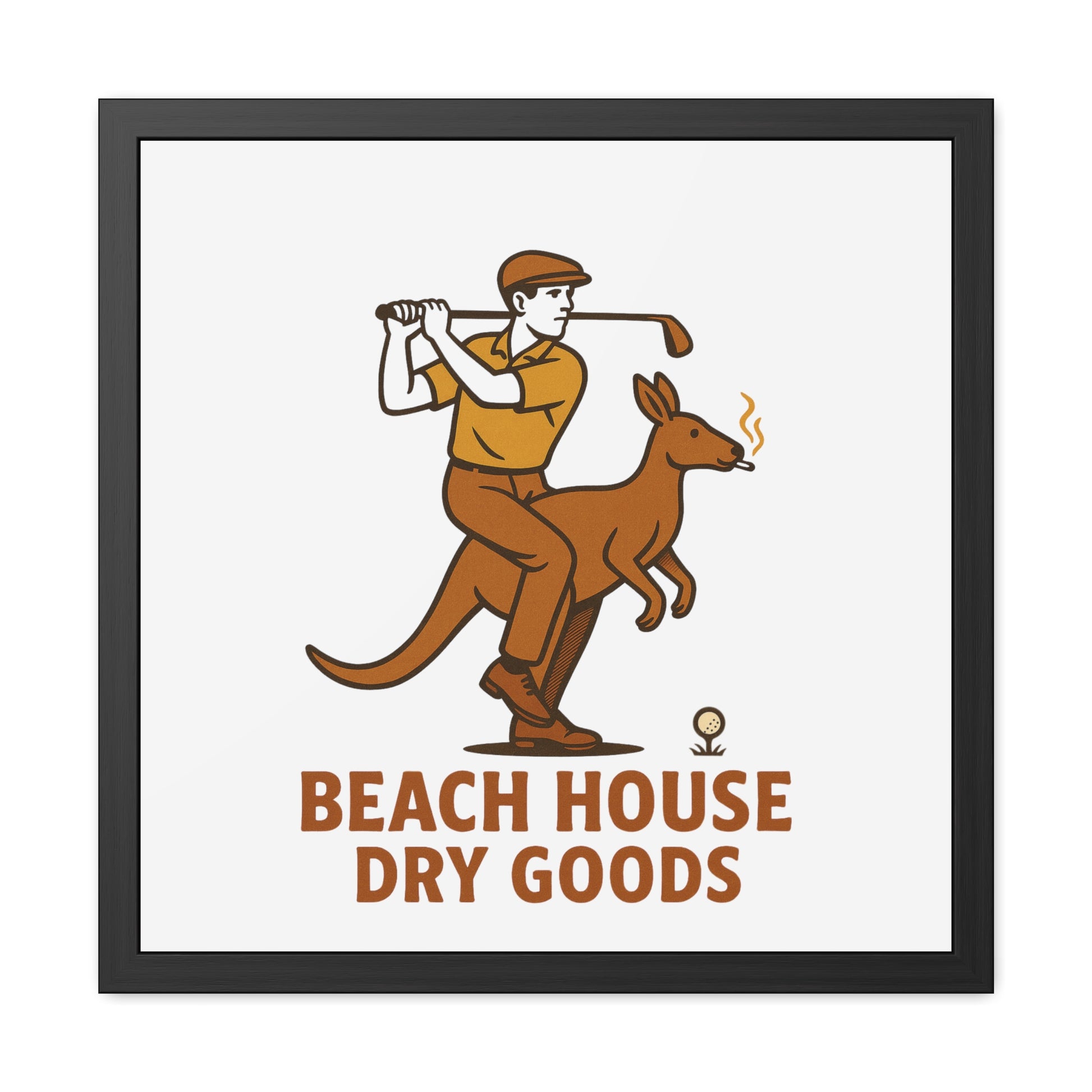 Vintage Golf-Themed Framed Poster, Retro Beach House Decor, Sports Wall Art, Gift for Golf Lovers, Home Office Decoration