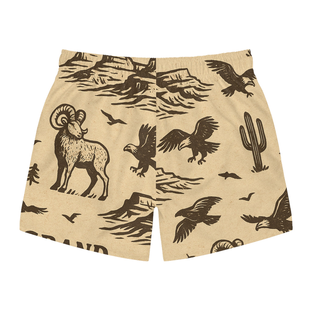 Grand Canyon Swim Trunks - Adventure Beach Shorts, Mens Summer Swimwear, National Park Gift, Travel Shorts, Nature-Inspired Beachwear