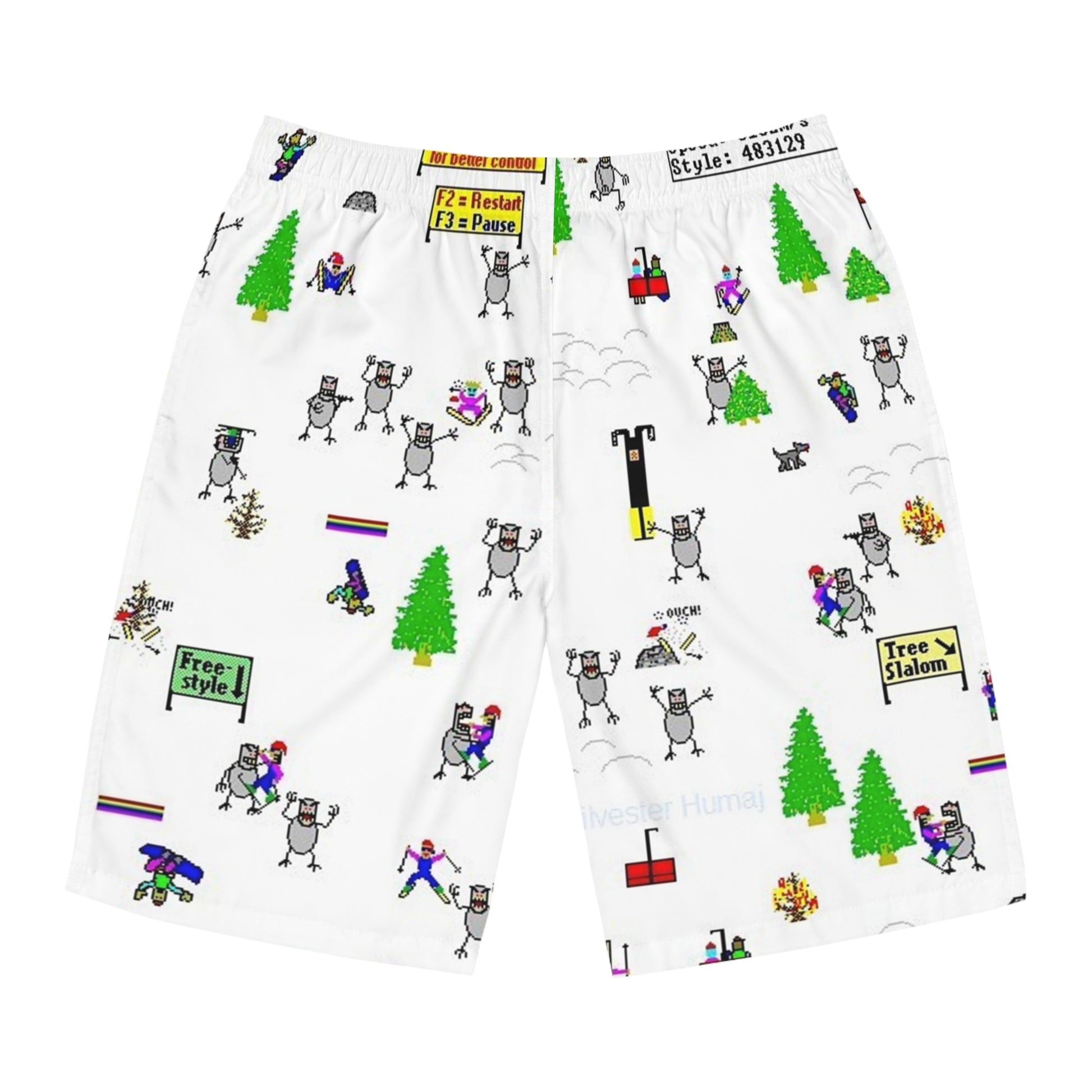 Men's Fun Graphic Board Shorts - Summer Swimwear, Beachwear, Vacation Outfit, Pool Party Essential, Active Lifestyle Gear