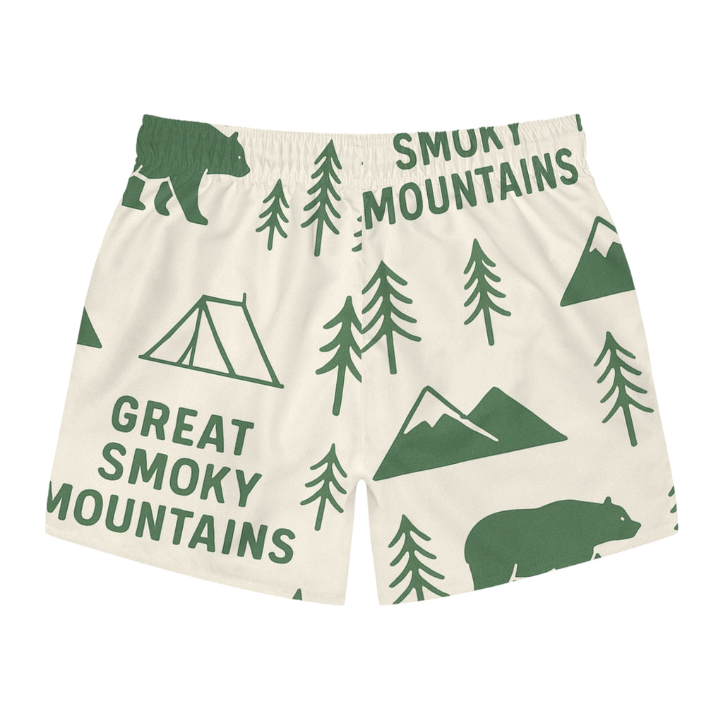 Great Smoky Mountains Swim Trunks, Outdoor Swimwear, Summer Beach Shorts, Gift for Nature Lovers, Camping & Hiking Trunks, Travel Essentials