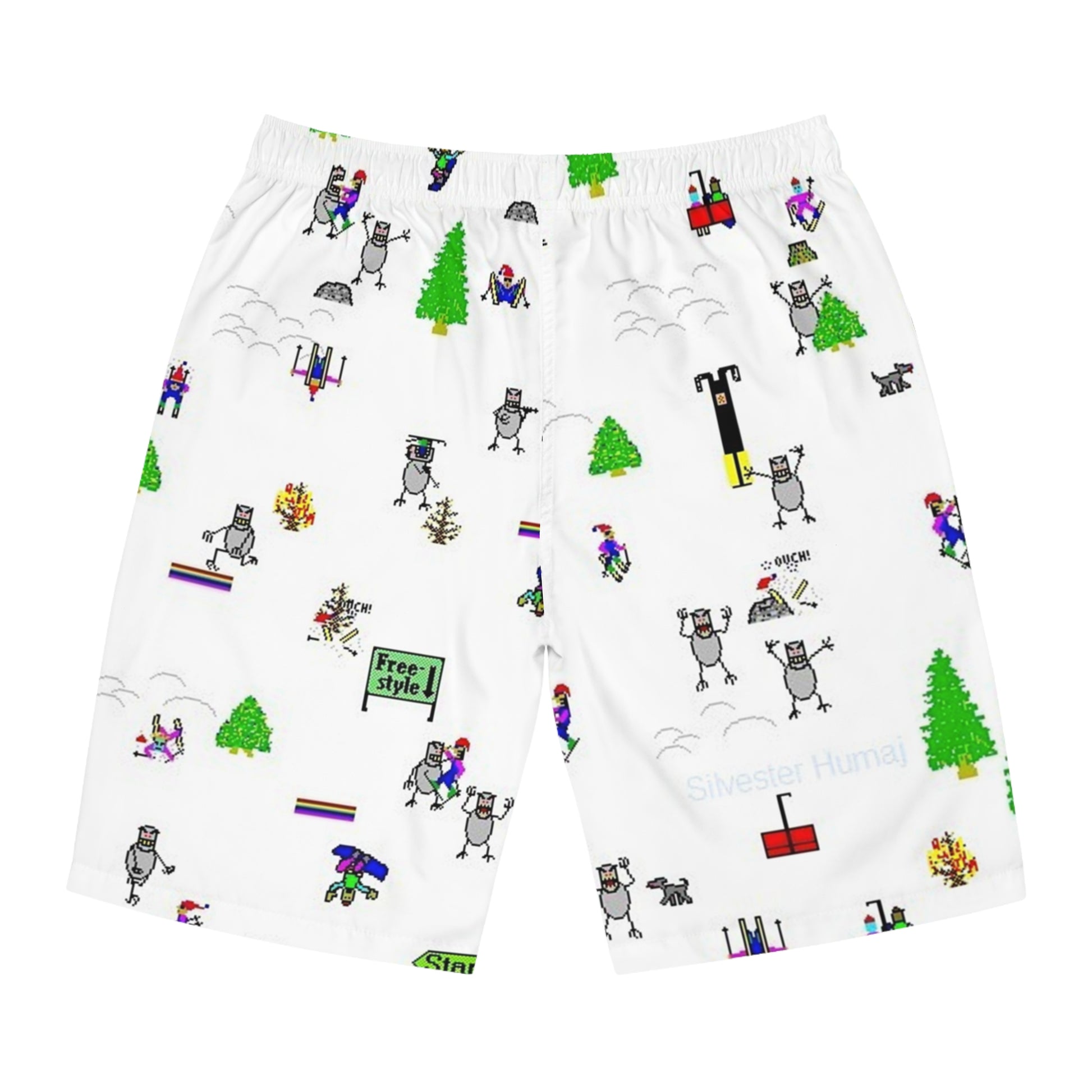 Men's Fun Graphic Board Shorts - Summer Swimwear, Beachwear, Vacation Outfit, Pool Party Essential, Active Lifestyle Gear