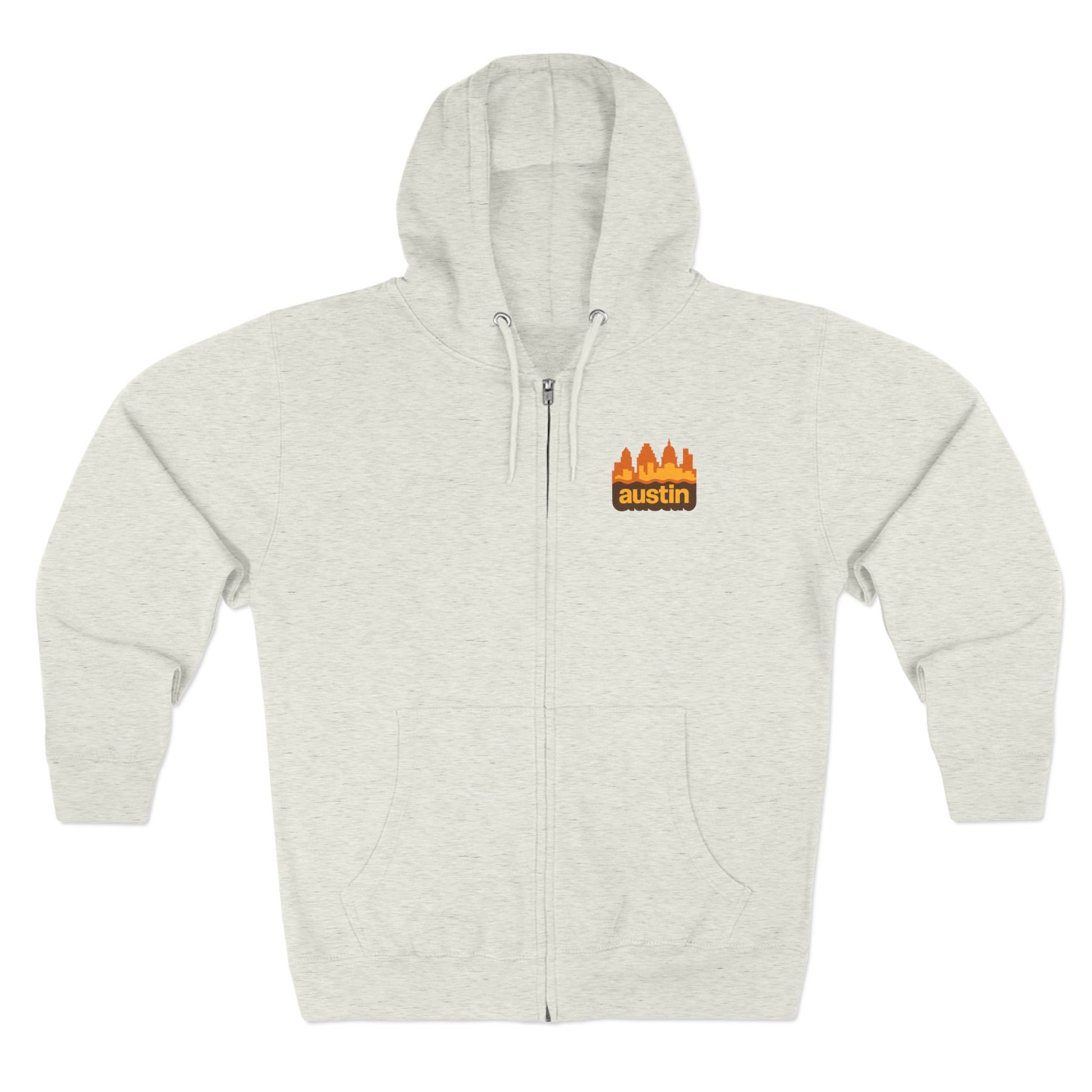 Austin Flames Unisex Zip Hoodie, Cozy Sweatshirt for Casual Wear, Great for Gifts, Perfect for Fall and Spring, Trendy Fashion Layering
