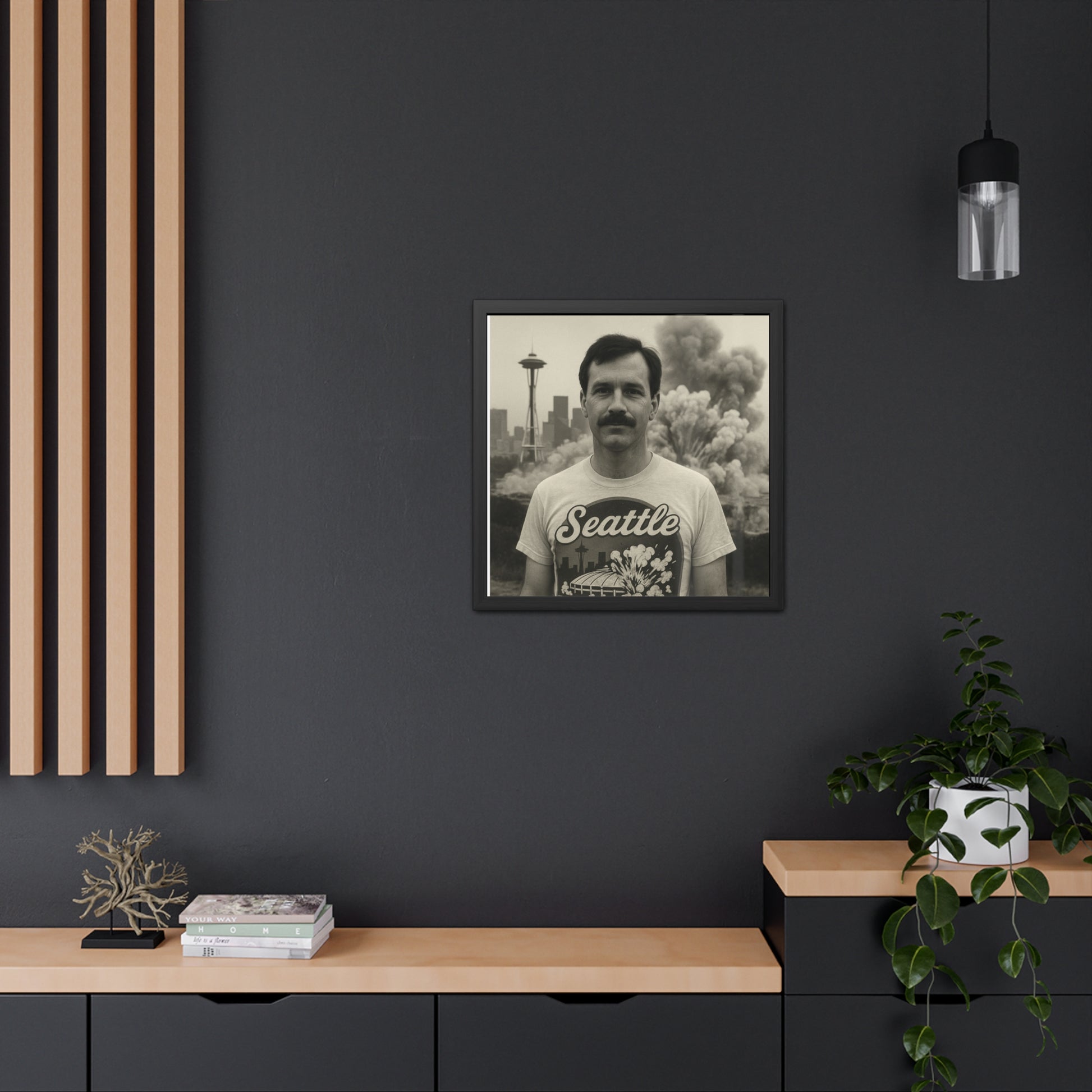 Vintage Seattle Framed Poster - Retro Home Decor, Wall Art for Men, Gift for Him, Seattle-Themed Art, Unique Decor Ideas