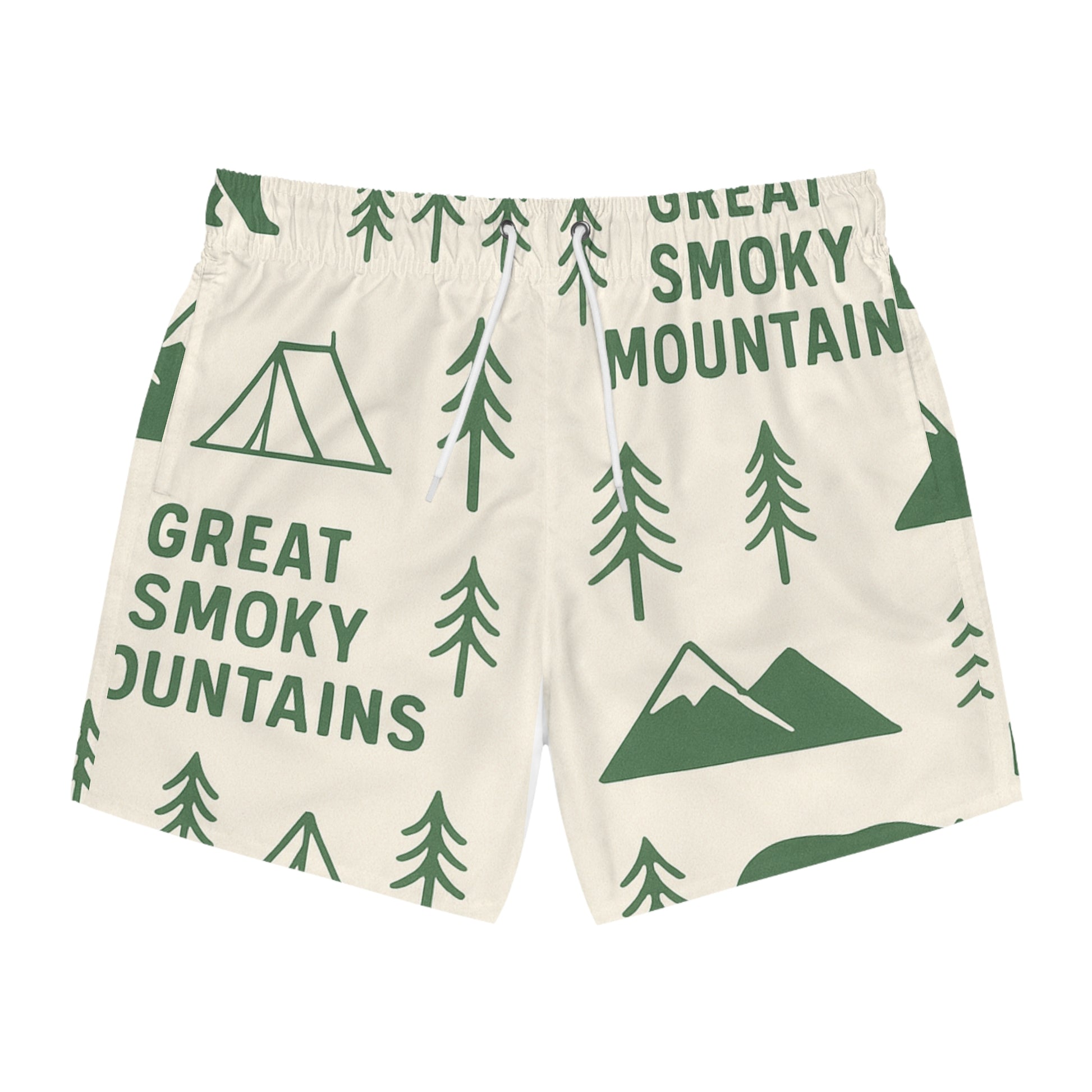 Great Smoky Mountains Swim Trunks, Outdoor Swimwear, Summer Beach Shorts, Gift for Nature Lovers, Camping & Hiking Trunks, Travel Essentials