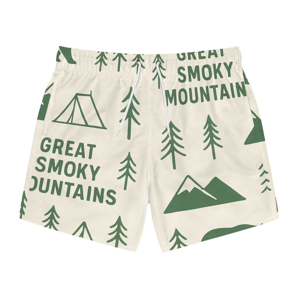 Great Smoky Mountains Swim Trunks, Outdoor Swimwear, Summer Beach Shorts, Gift for Nature Lovers, Camping & Hiking Trunks, Travel Essentials