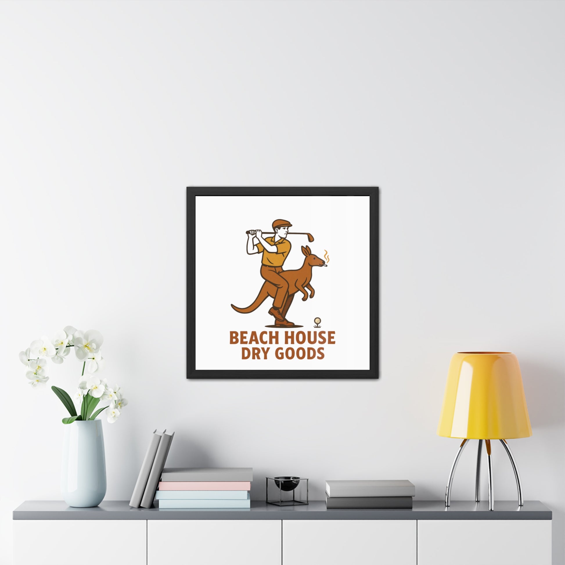 Vintage Golf-Themed Framed Poster, Retro Beach House Decor, Sports Wall Art, Gift for Golf Lovers, Home Office Decoration