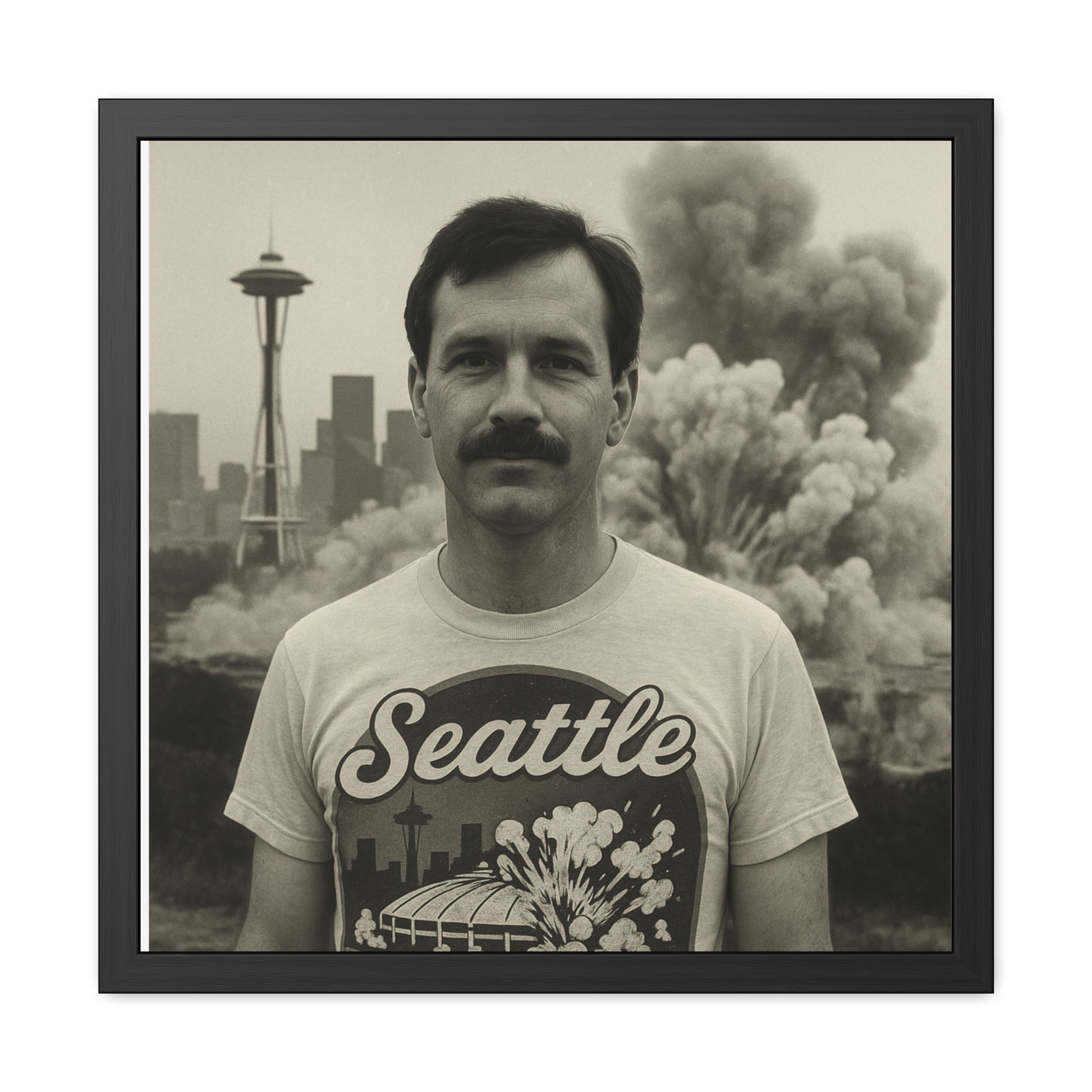 Vintage Seattle Framed Poster - Retro Home Decor, Wall Art for Men, Gift for Him, Seattle-Themed Art, Unique Decor Ideas