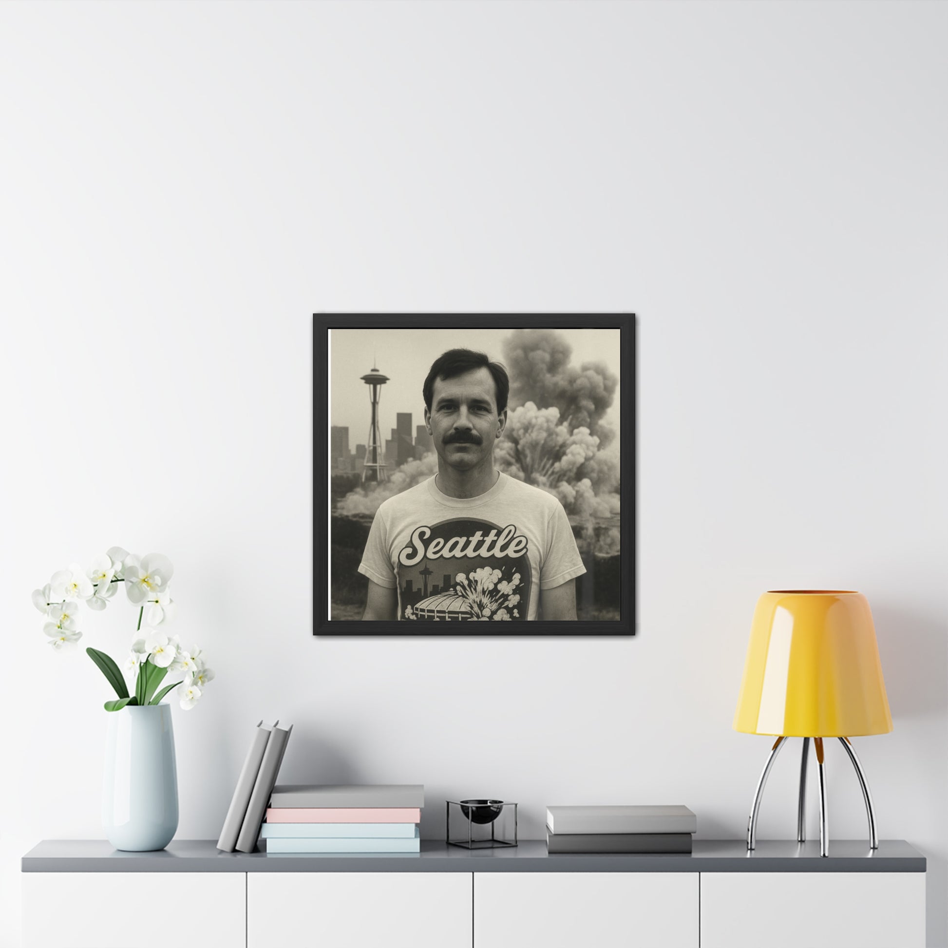 Vintage Seattle Framed Poster - Retro Home Decor, Wall Art for Men, Gift for Him, Seattle-Themed Art, Unique Decor Ideas