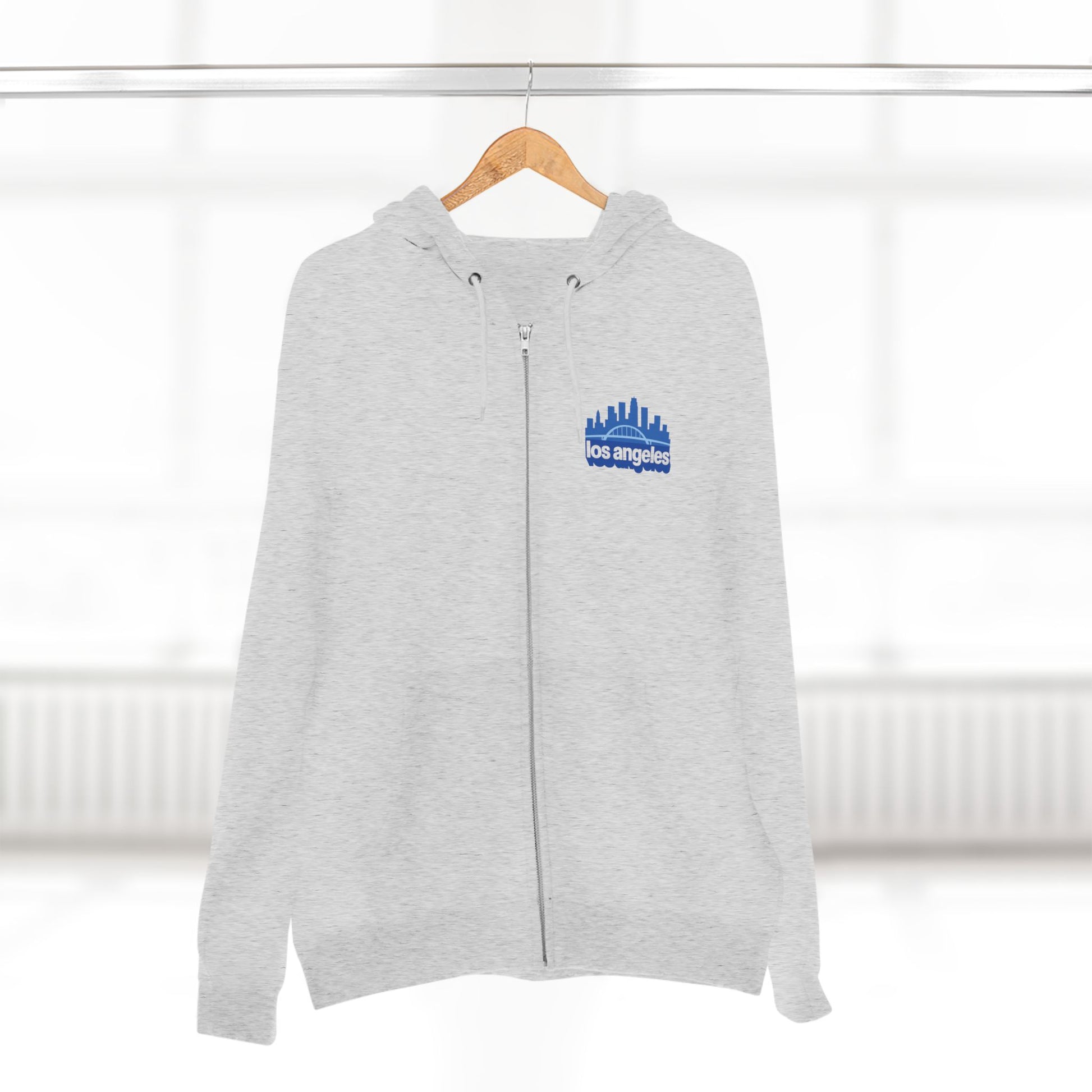 Los Angeles Skyline Unisex Zip Hoodie, Casual Streetwear, Travel Souvenir, Gift for Him or Her, Cozy Layering Piece