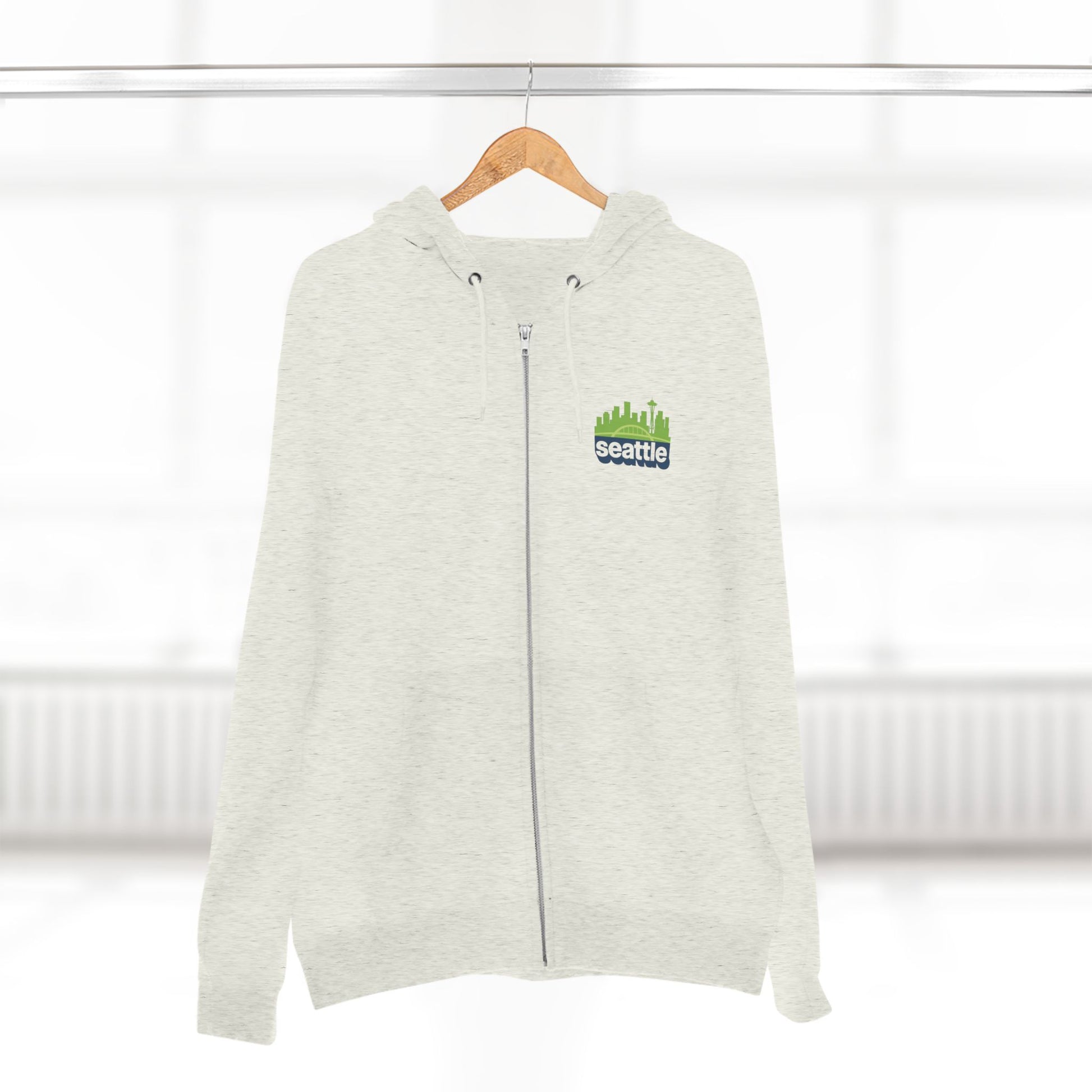Seattle Unisex Zip Hoodie - Cozy Streetwear, Perfect for Gifting, Travel, Outdoor Adventures, Sports Events, Graphic Sweatshirt
