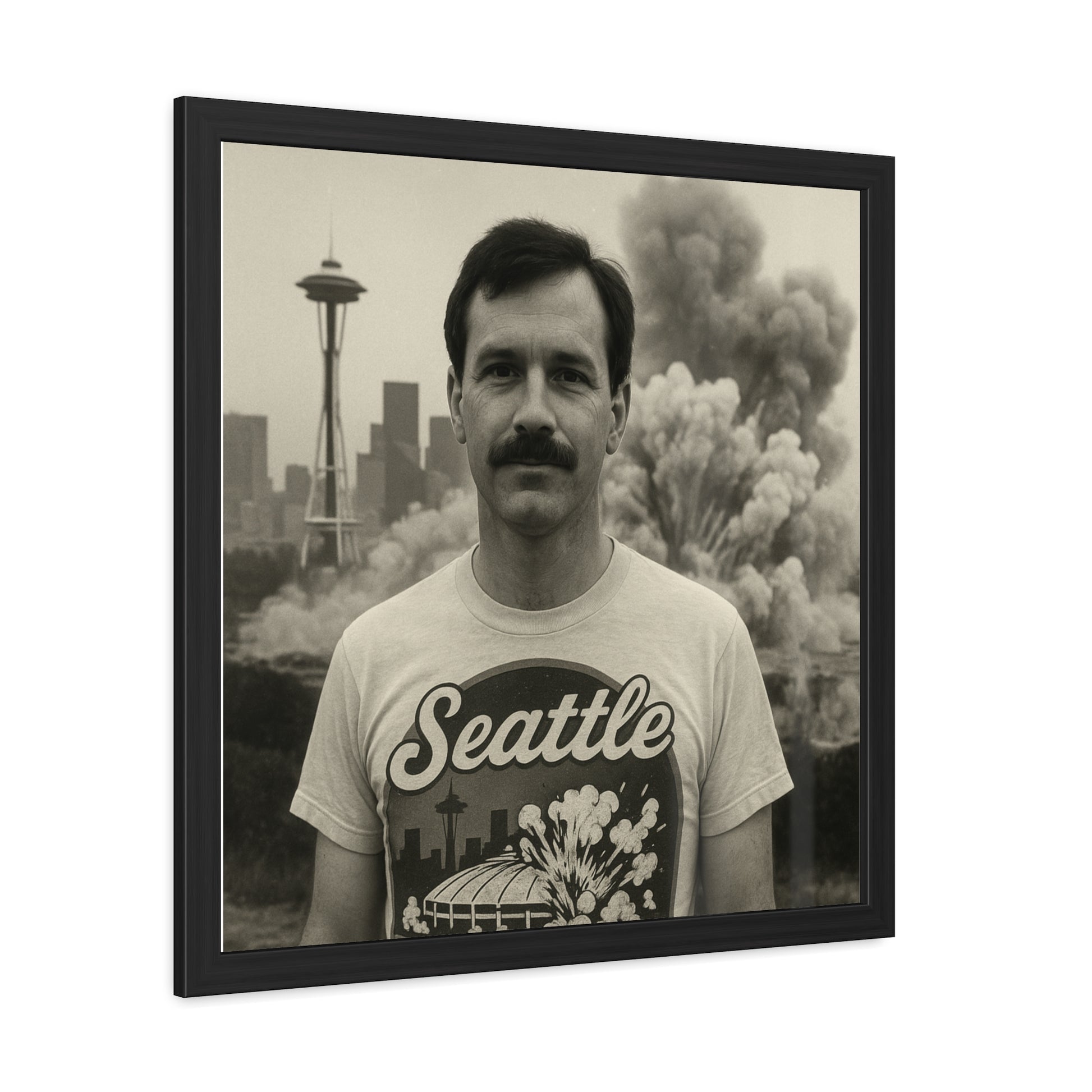 Vintage Seattle Framed Poster - Retro Home Decor, Wall Art for Men, Gift for Him, Seattle-Themed Art, Unique Decor Ideas