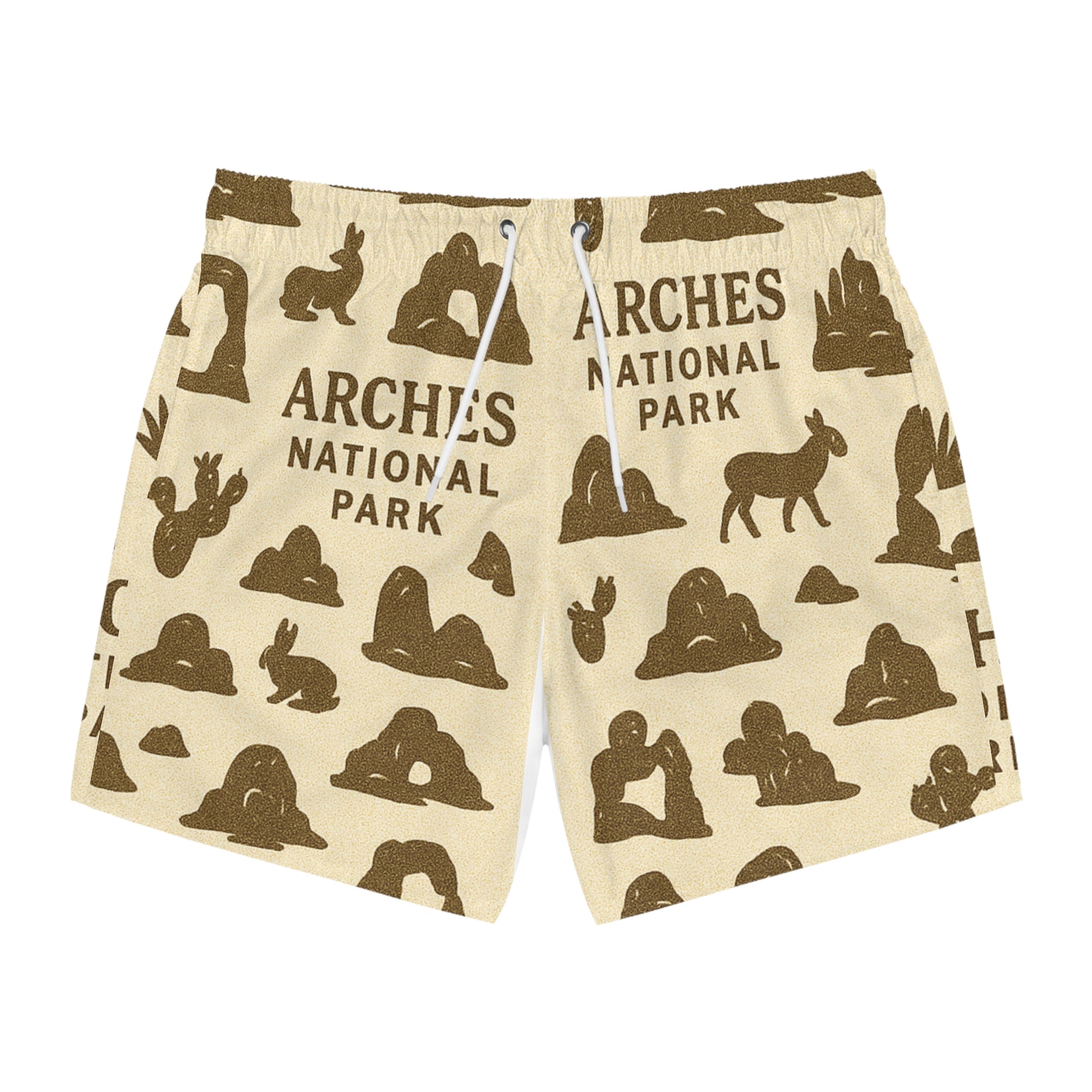 Arches National Park Swim Trunks - Nature-Inspired Beachwear, Summer Essentials, Vacation Swimwear, Graphic Trunks, Adventure Shorts