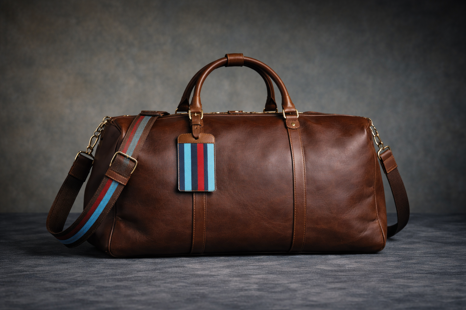 Racing Leather Weekender Bag